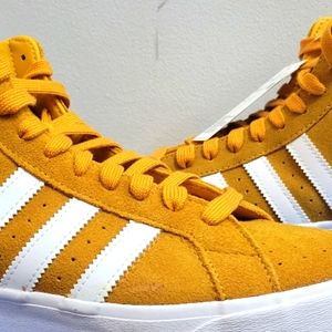 Adidas Originals Men's Basket Profi Hi-Top Sneakers, Size 9, Mustard Suede